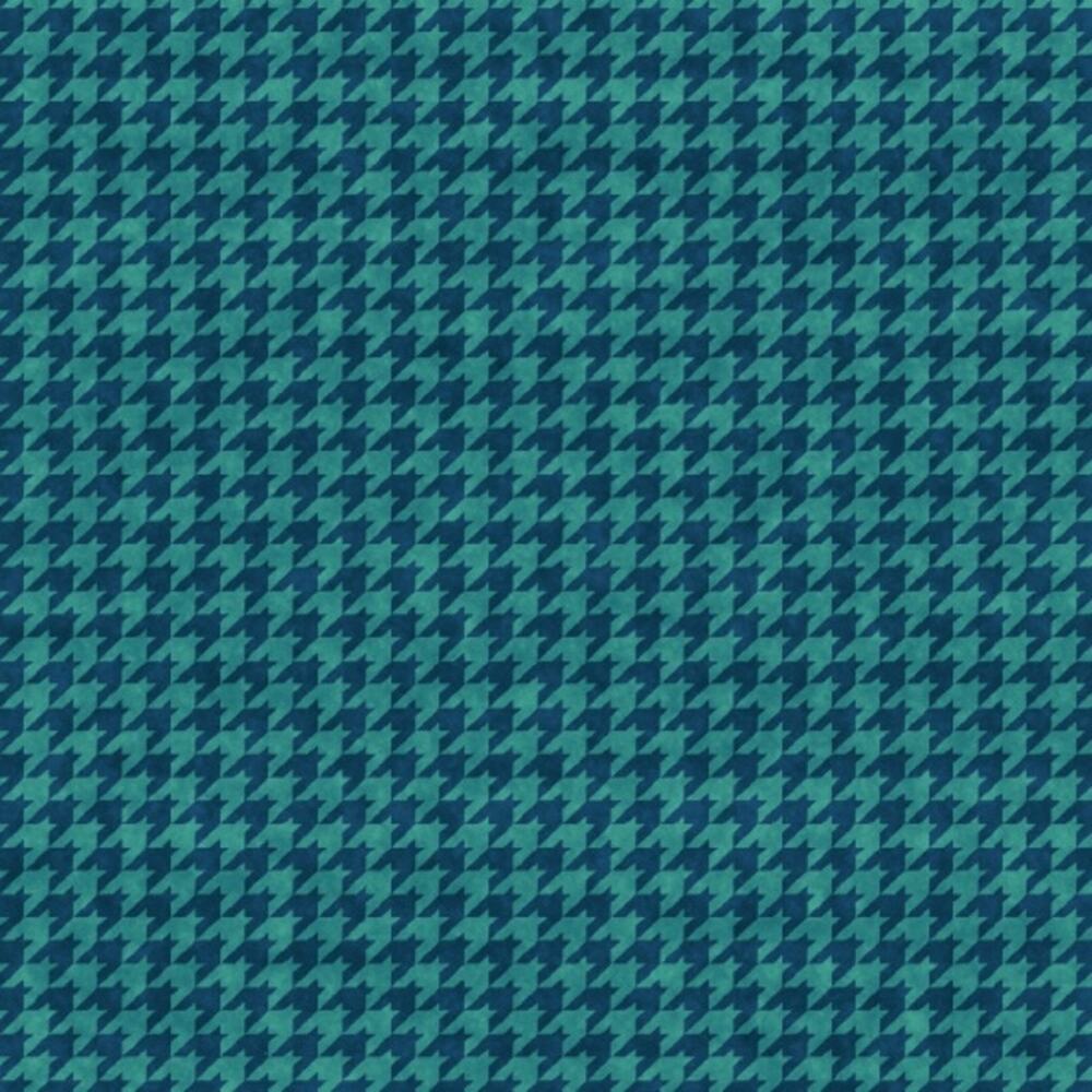 New Teal Houndstooth Basic by Leanne Anderson for Henry Glass Fabric - 1/2 Yard